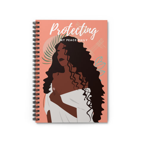 Protecting My Peace Daily Spiral Notebook - Ruled Line - Success Love Beauty LLC